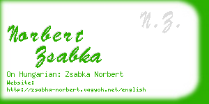 norbert zsabka business card